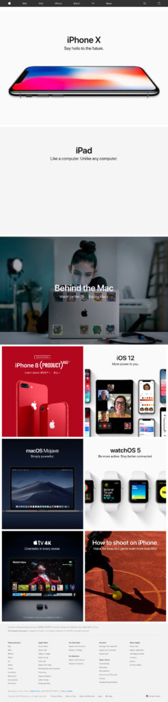 Site Apple en 2018
